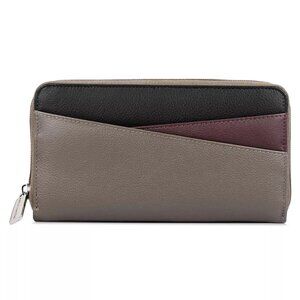 Karla Hanson RFID Blocking Wanda Leather Blocked Black Tan Taupe Wallet Clutch